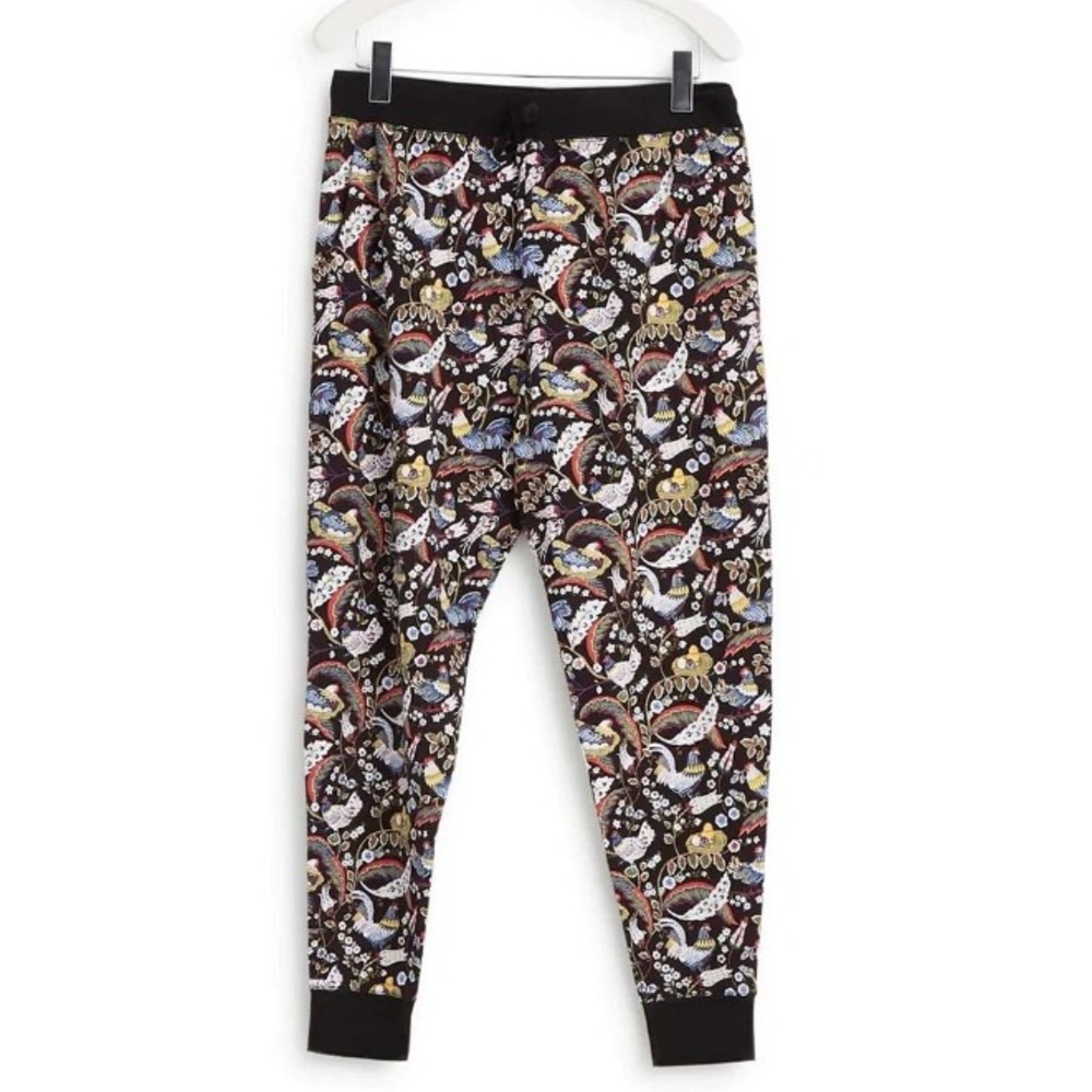 Vera Bradley Jogger Pajama Pants - French Hens Black Print XL 37442-17158XL